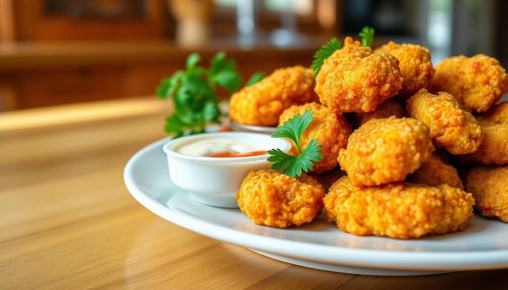 cooked chicken nuggets in air fryer