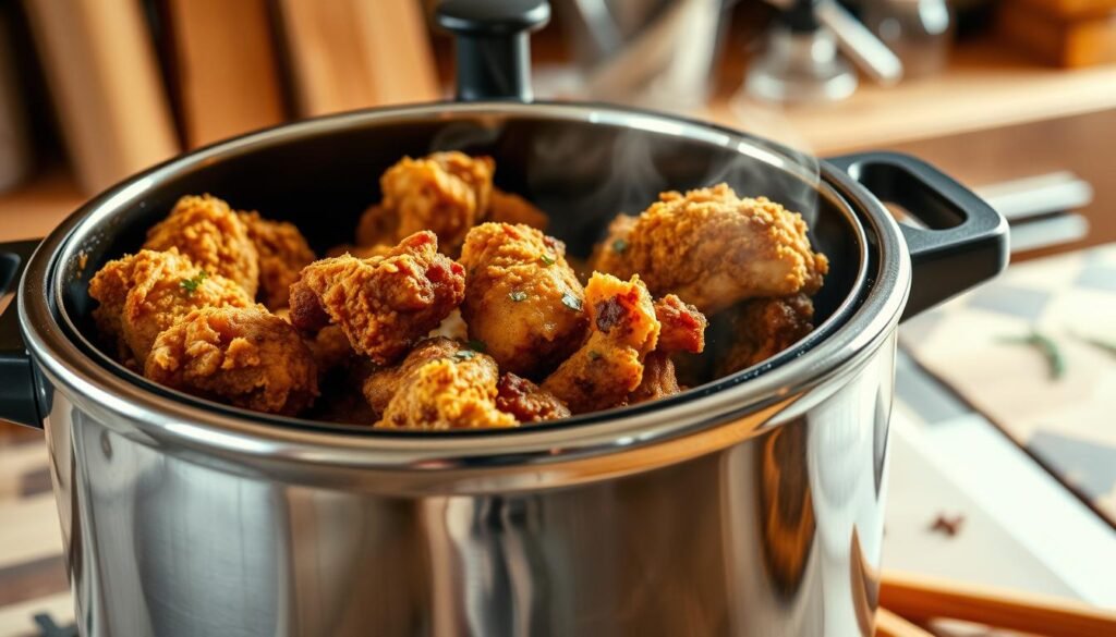 pressure cooking fried chicken